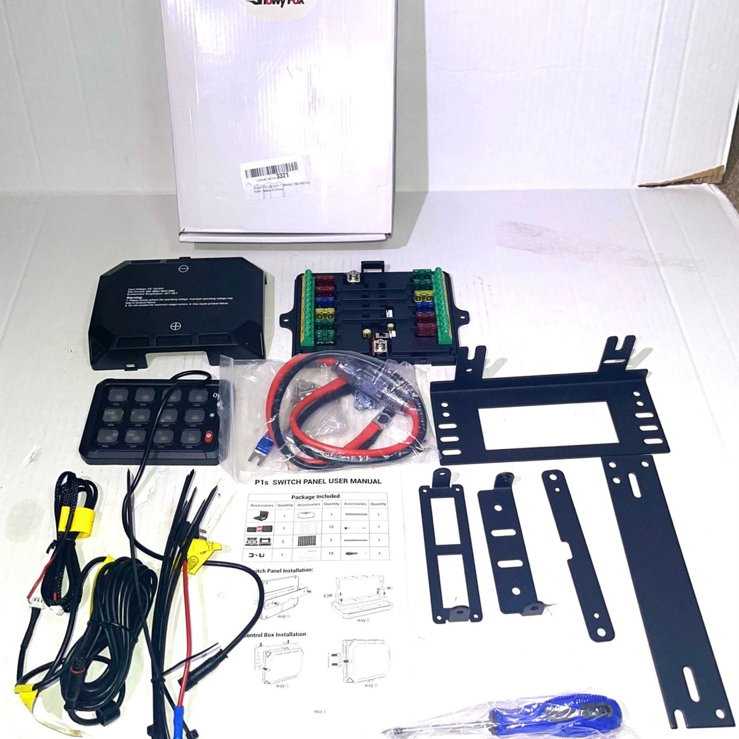 Truck Marine RGB 12 Gang Switch Panel IP65 LED Circuit Control Relay System with Remote Control S DC 12V 24V Panel Control System Versatile Be on The and More Wide Vehicles