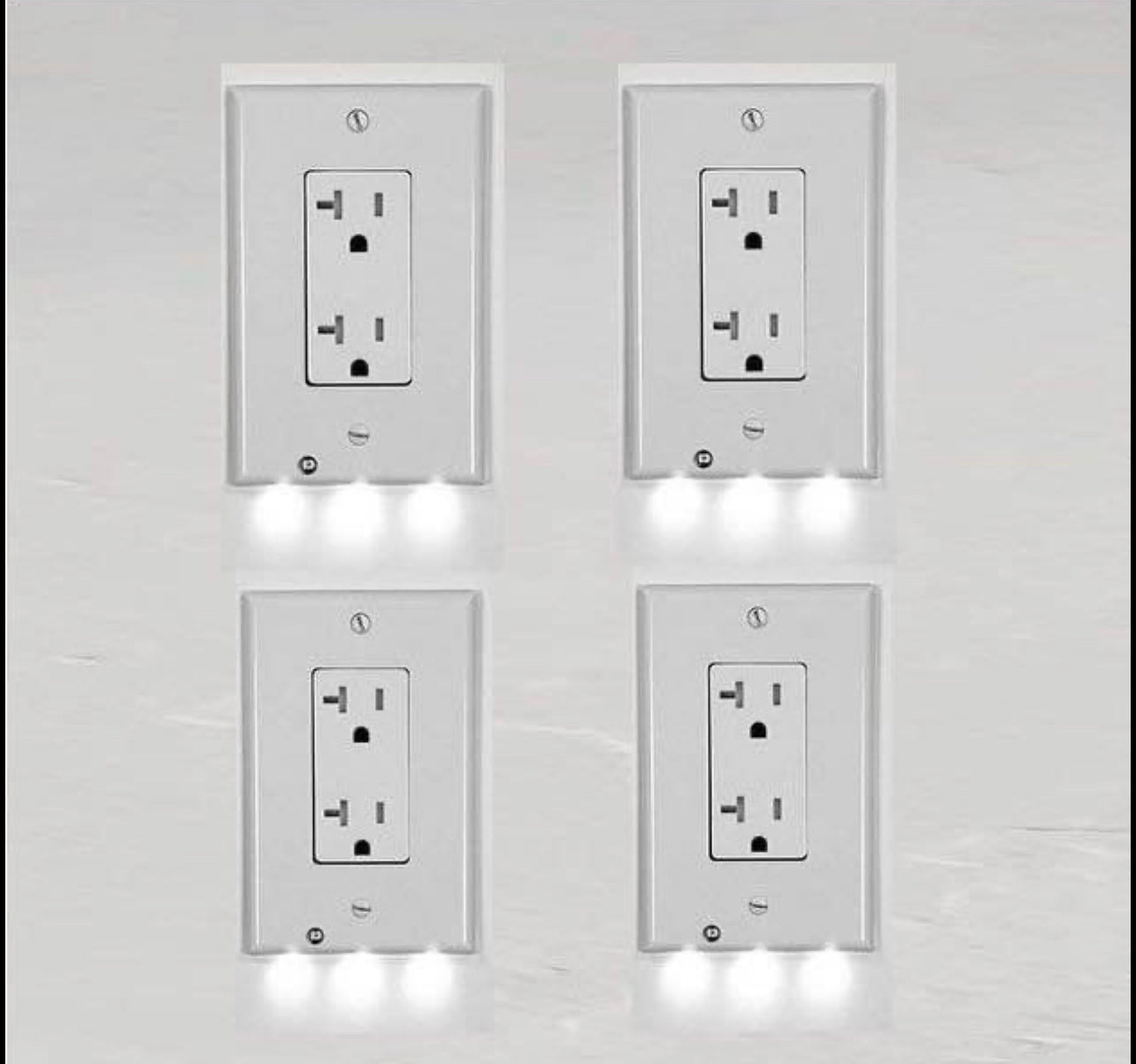 Decor LED Lighted - Night Light Wall Outlet Cover with LED lights No Wire or Battery Needed (Home)