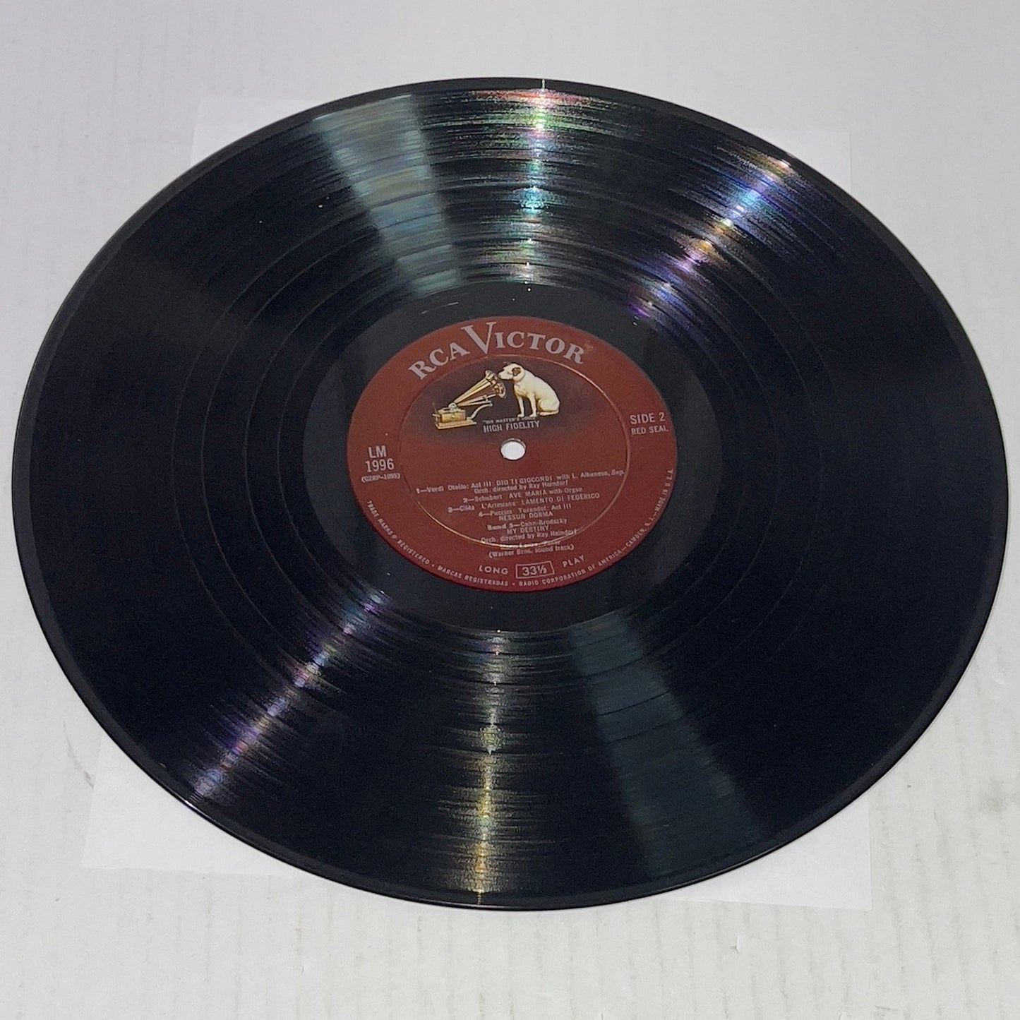 Mario Lanza - Mario Lanza In Serenade - RCA Victor Record LM-1956 VINYL RECORD