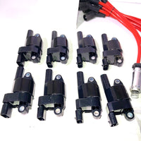 8X UF414 Round Ignition Coils Pack & Iridium Spark Plugs Wires Set for Chevrolet Corvette Avalanche Silverado 1500 2500 3500 GMC Savana 1500 2500 Cadillac Escalade