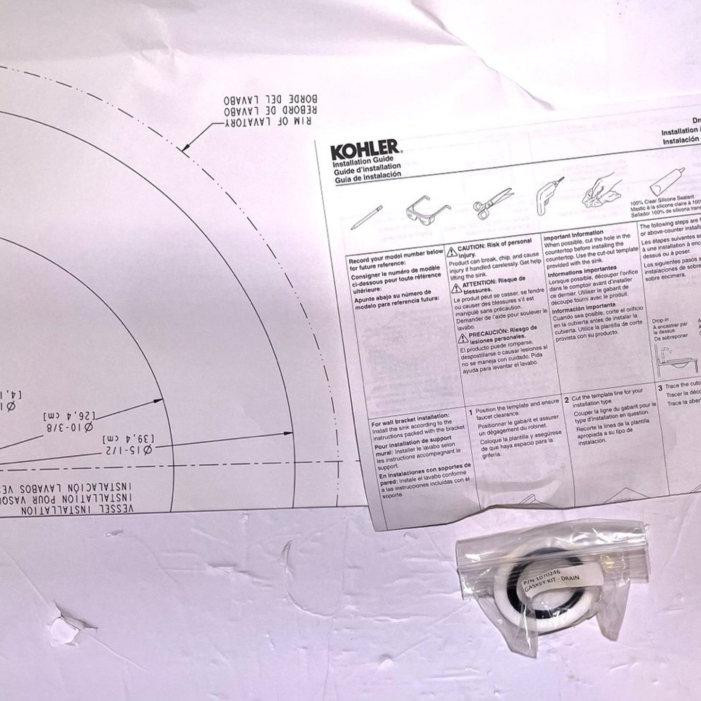 Kohler 1-Bowl Vessel Above-Counter Bathroom Sink Ice K-2276-B11 17-1/2"