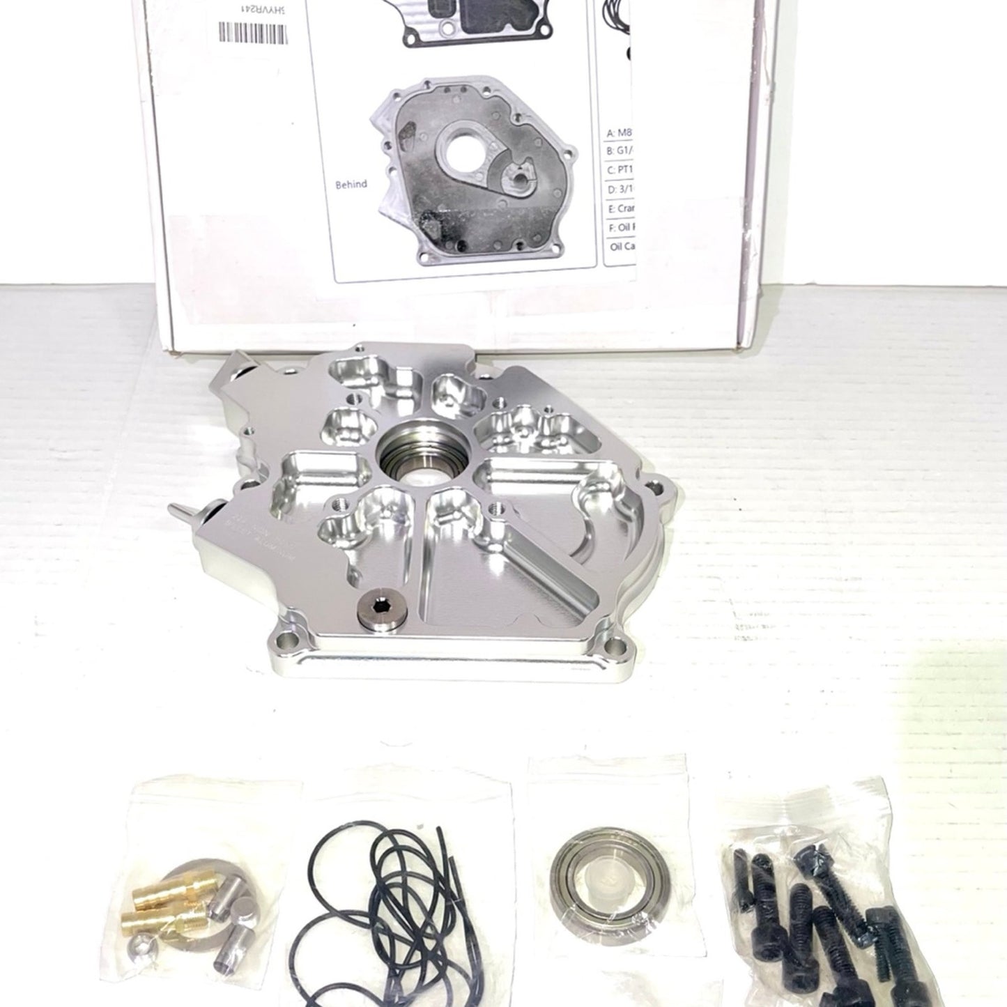 Dual Bearing Billet Side cover For GX200/Clone 196 Predator Hemi, Ghost, Tillotson 212 and 224 Engine Silver