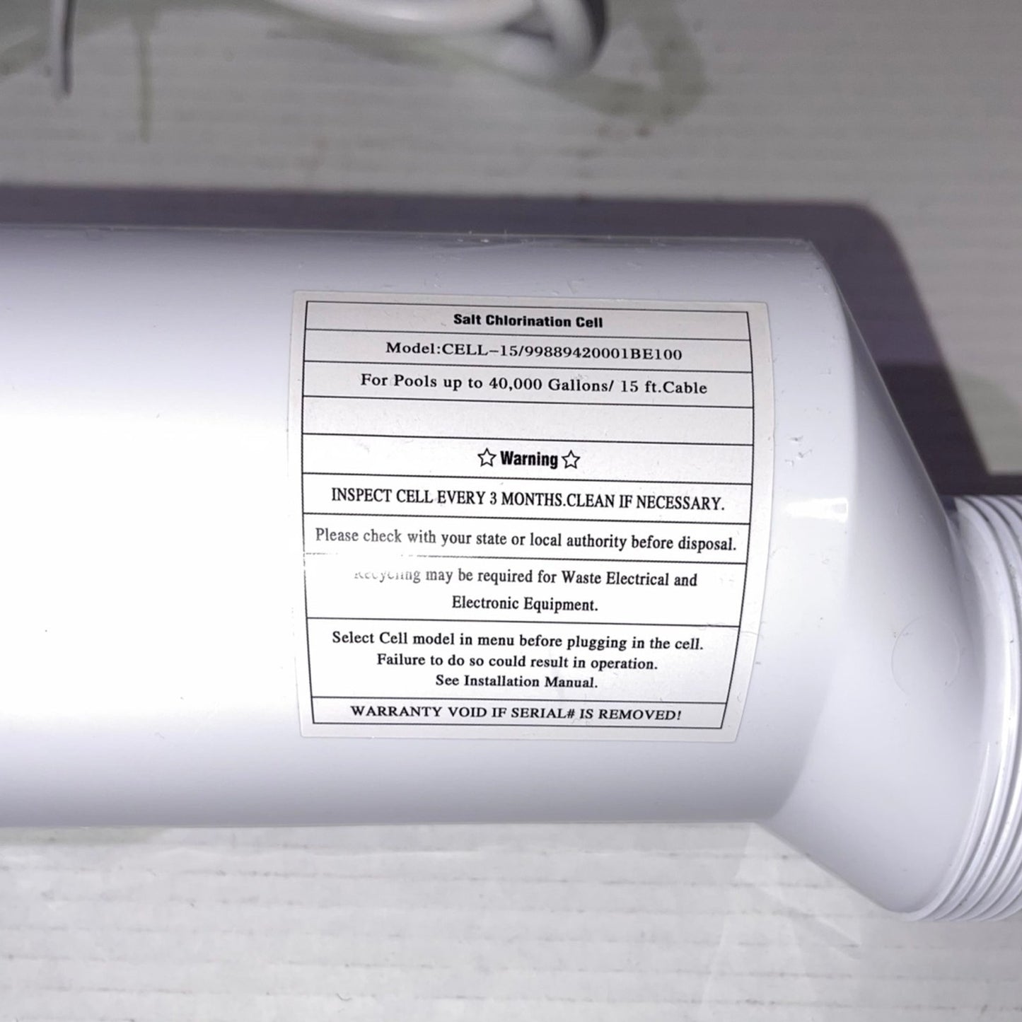 Salt Chlorination Cell High-Performance 40,000 Gallon Cell for In-Ground Pools for T-15/BLT15H Systems