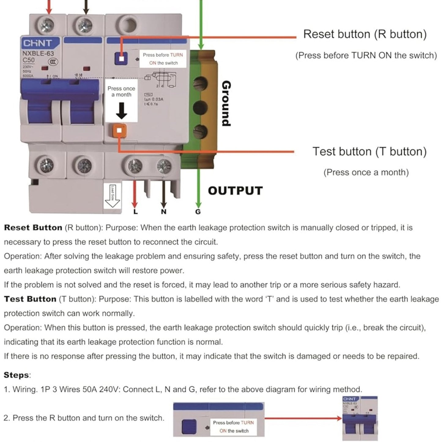 50 Amp Spa Panel, IP 65 Outdoor Breaker Box, 50 Amp GFCI Breaker for Hot Tub, Swimming Pools, 240V 1 Pole 3 Wires, Meeting NEMA 3R Standards for Outdoor Indoor