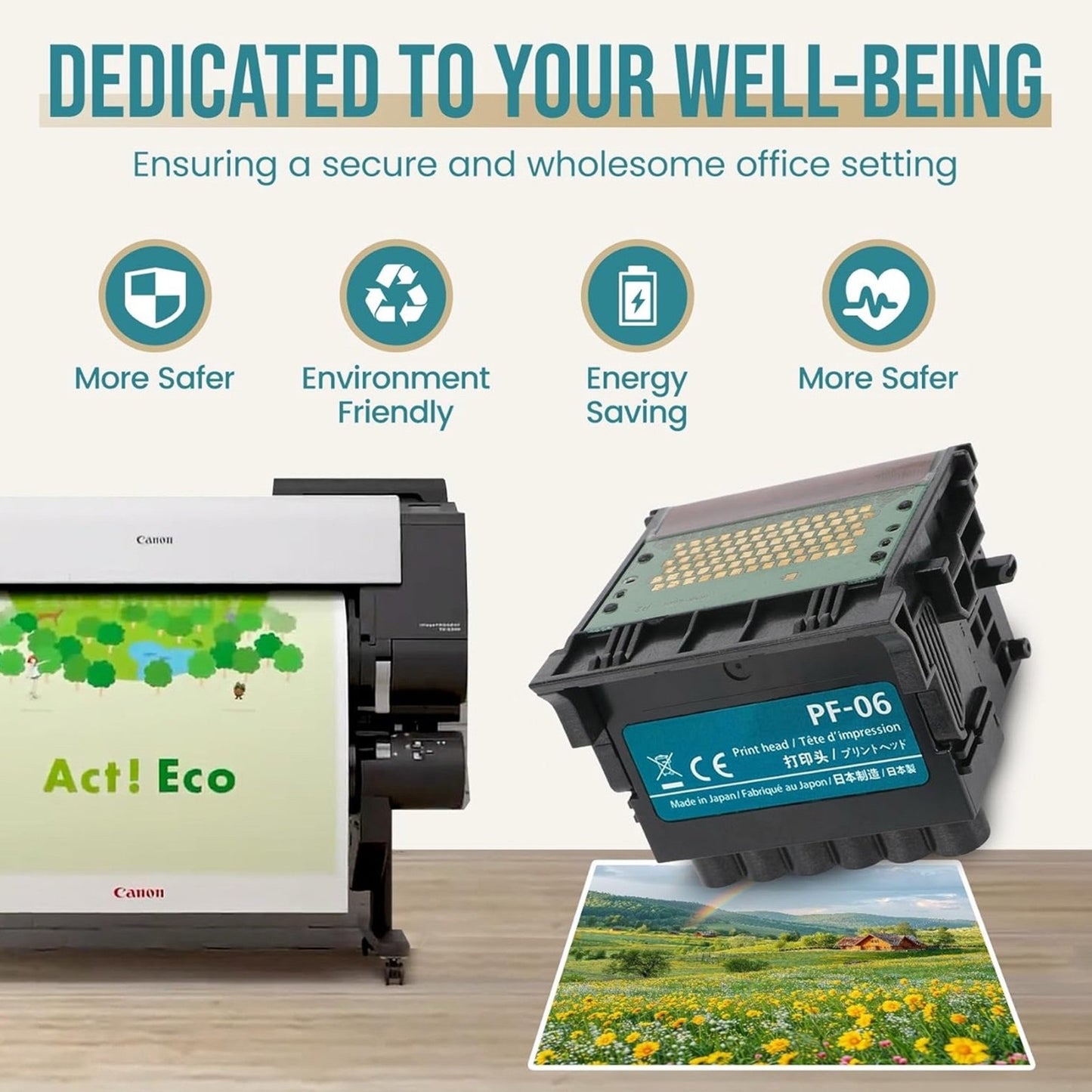 PF-06 PF06 Print Head Printhead for Canon TA-20, TA-30, TA-5200, TA-5300, TM-200, TM-205, TM-300, TM-305, TM-5205, TM-5305, TX-2000, TX-3000, TX-4000, TX-5200 (PF 06) Ibello