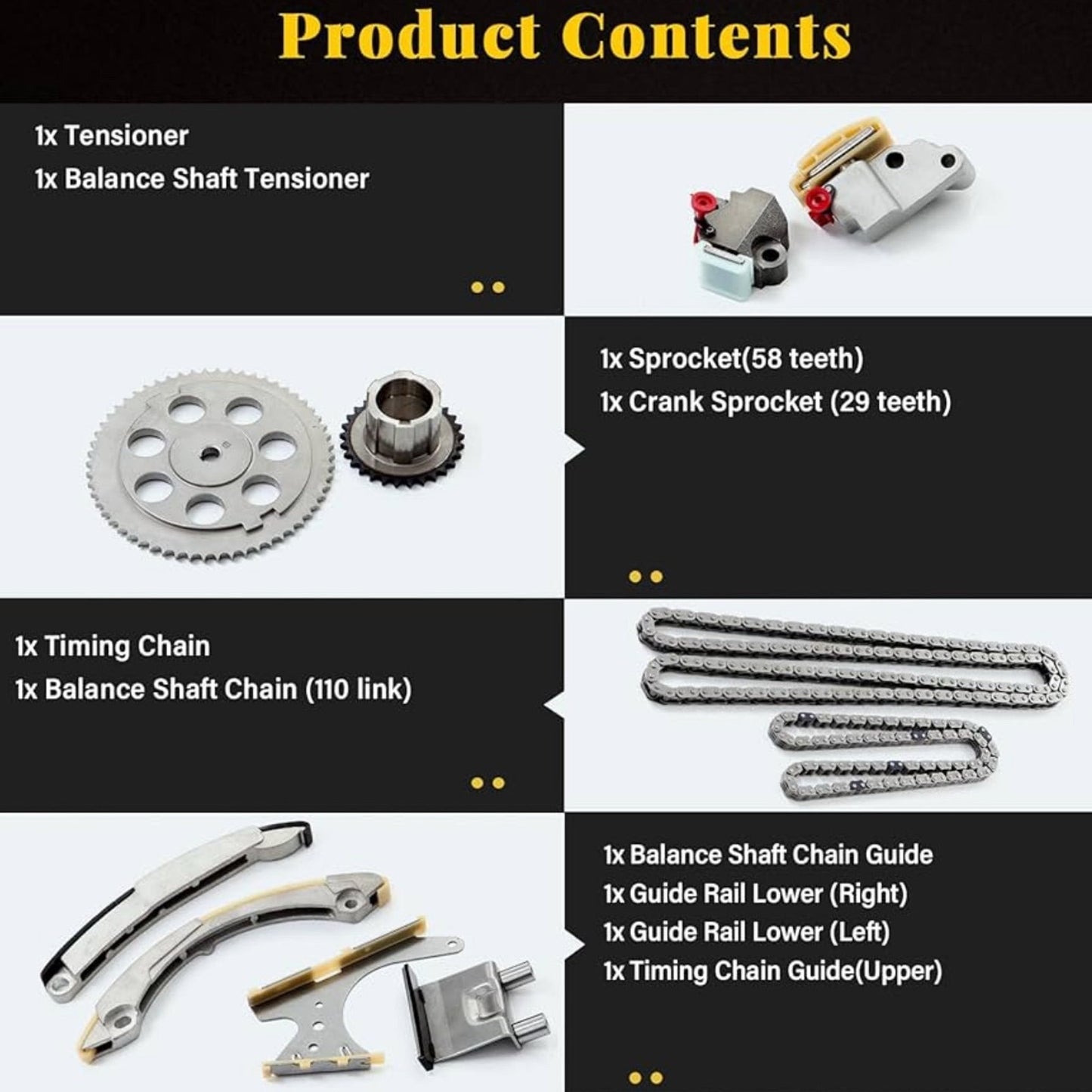 Timing Chain Kit for 2007-2010 Chevrolet for GMC Hummer Isuzu Colorado •*NOTE*•