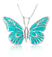 Handmade Polymer Clay Butterfly 925 Sterling Silver Pendant Set (Women)