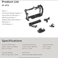 SmallRig Camera Cage Basic Kit BMCC Camera 6K Full Cage Blackmagic Design Cinema