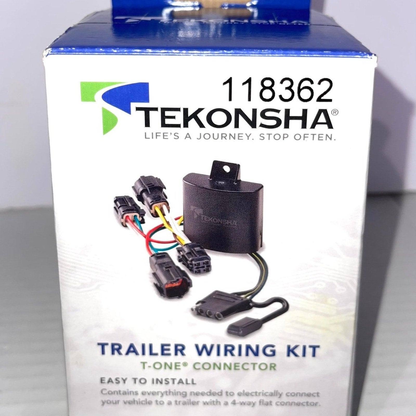 TEKONSHA 118362 T-One T-Connector Custom Harness, 4-Way Flat, w/Converter