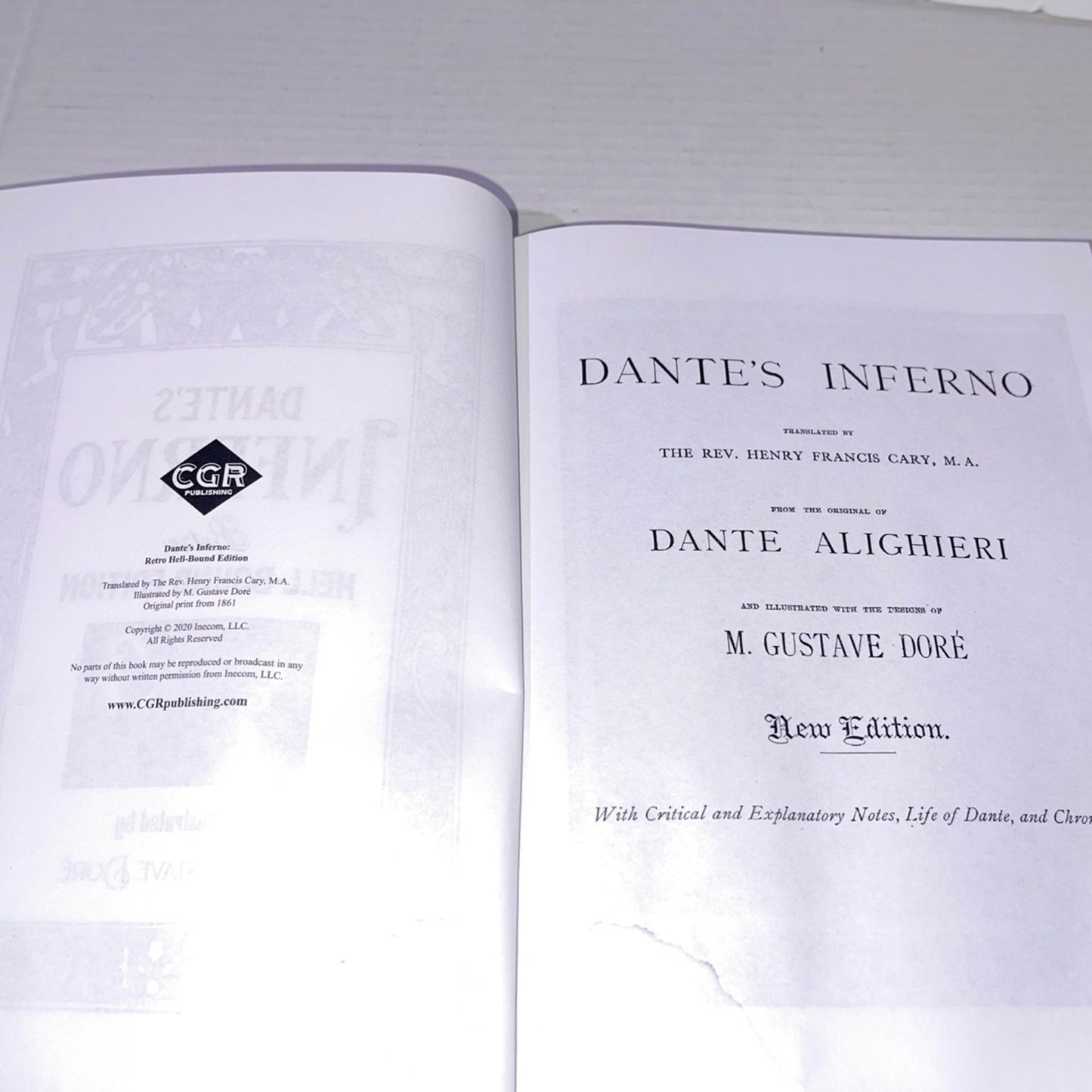 Dante's Inferno: Retro Hell-Bound Edition CGR Publishing ISBN-10	1735338265 ISBN-13	978-1735338262