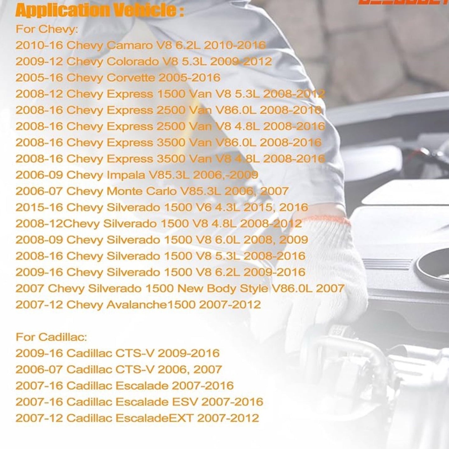 8X UF414 Round Ignition Coils Pack & Iridium Spark Plugs Wires Set for Chevrolet Corvette Avalanche Silverado 1500 2500 3500 GMC Savana 1500 2500 Cadillac Escalade