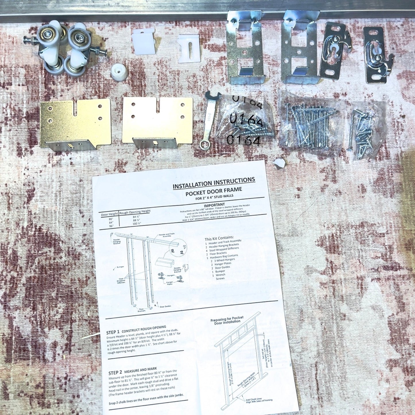 Pocket Door Frame Kit with Hardware & Soft Close, Sliding Smoothly Quietly Hidden Door Kit, for 18-36 W x 80 H Doors, 2 x 4 Studs Pocket Doors Hardware for Bathroom or Bedroom Easy to Install
