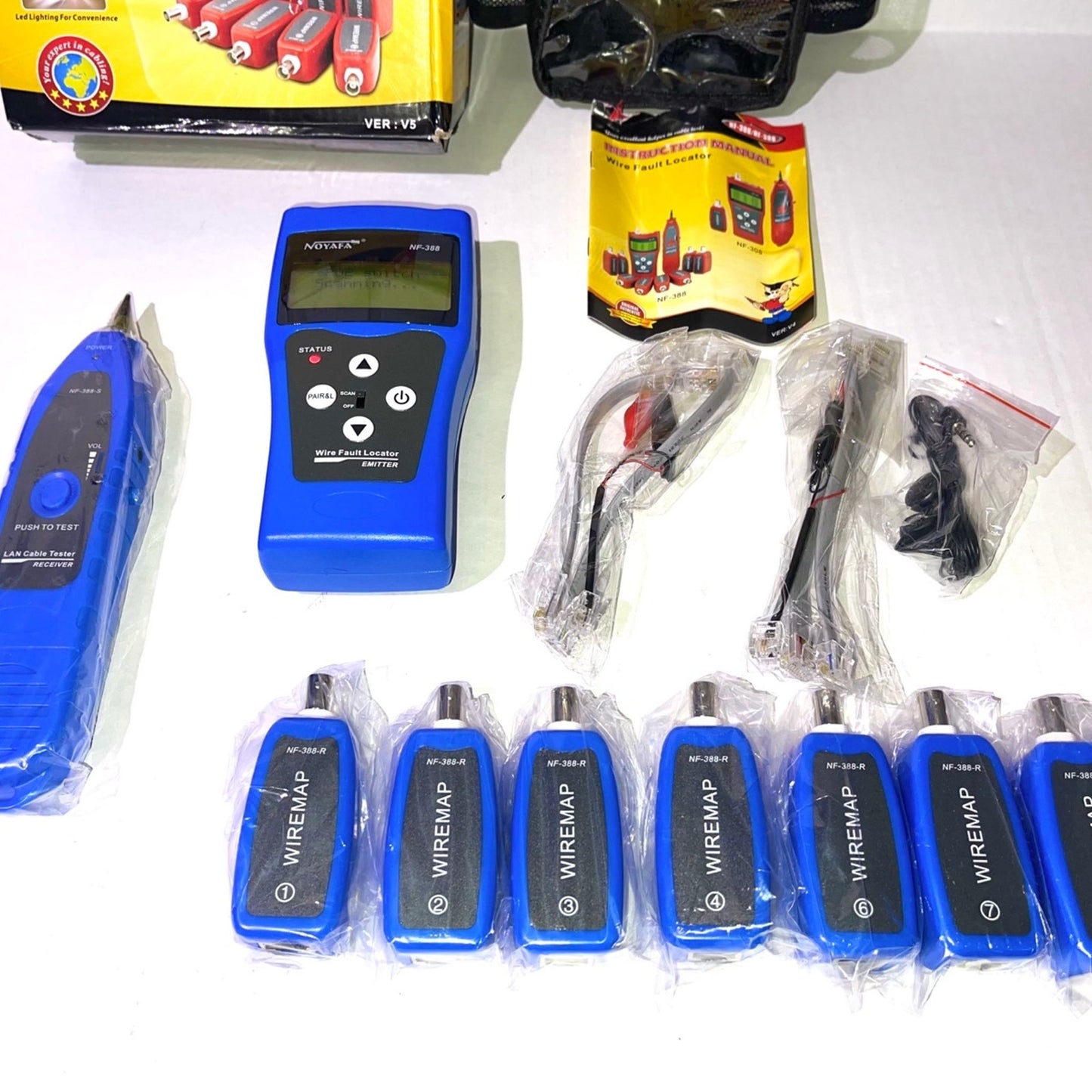 Network Cable Tester NF-388 Measure Length Continuity Test Wire Tracker RJ45 RJ11 Ethernet Cable Tester