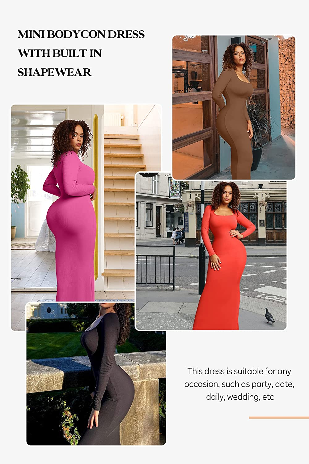 Cut Out ChIc Bodycon Dress Build In Shapewear