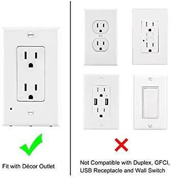 Decor LED Lighted - Night Light Wall Outlet Cover with LED lights No Wire or Battery Needed (Home)