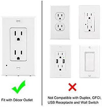 Decor LED Lighted - Night Light Wall Outlet Cover with LED lights No Wire or Battery Needed (Home)