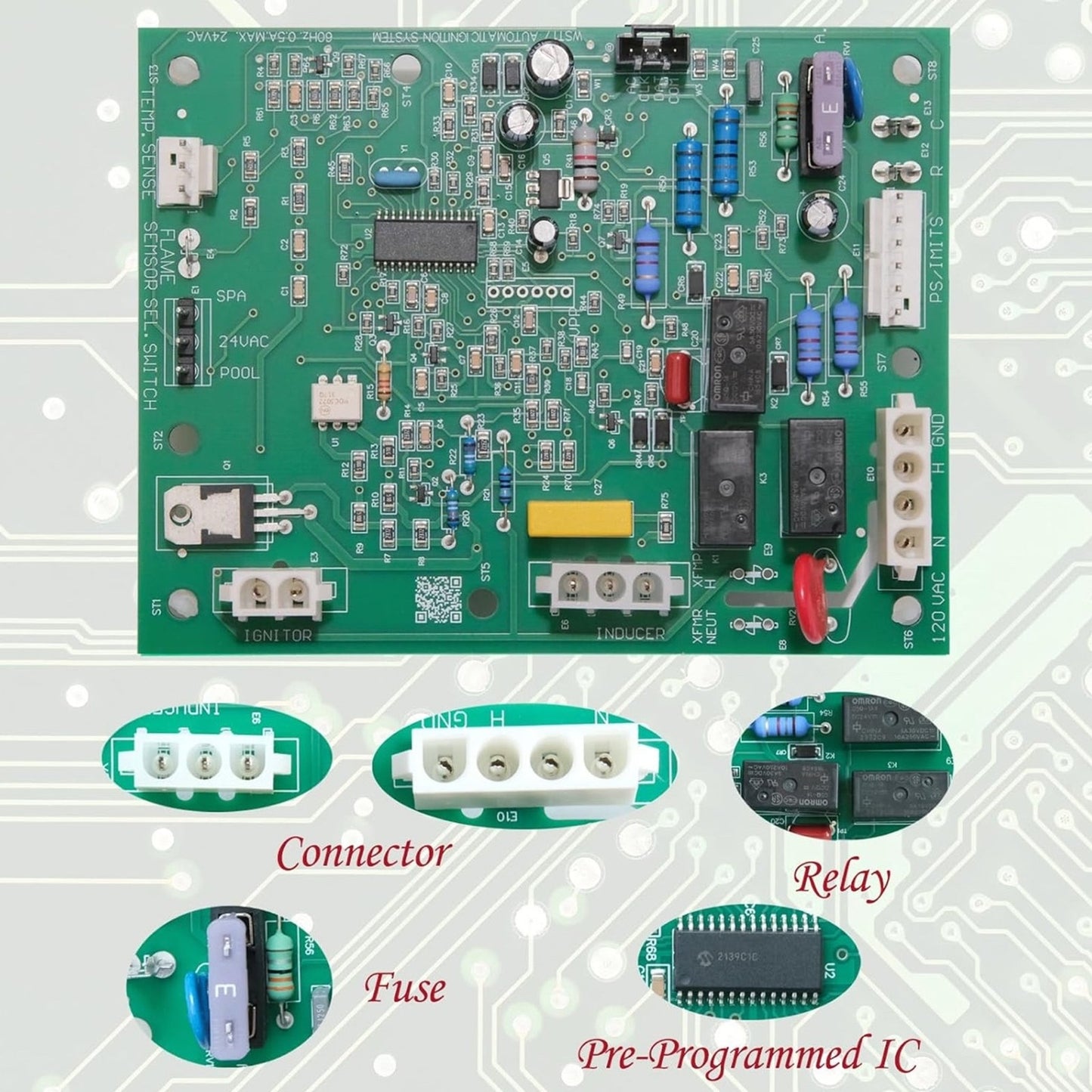 FDXLICB1930 FD Integrated Control Board Replacement Hayward H-Series Pool Heater H150FDN/FDP,H200FDN/FDP H250FDN/FDP, H300FDN/FDP, H350FDN/FDP,H400FDN/FDP