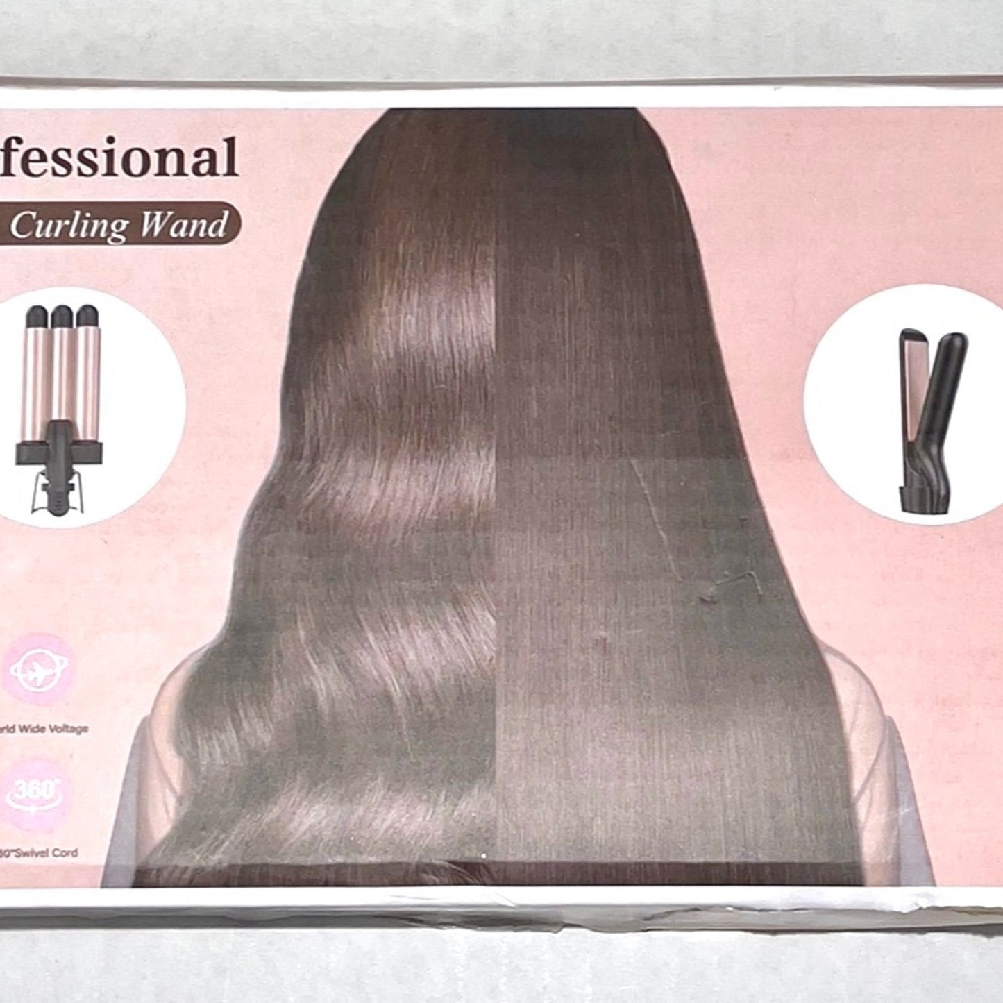 5-in-1 Ceramic Curling Iron Set 3 Barrels Flat Iron & Crimper Fast Heat 2 Temps Glove & Clip