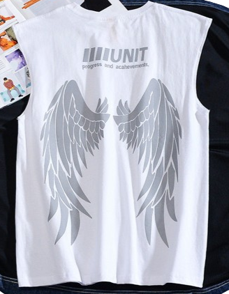 Oversized Cut Off Angel Wings Tee (Men)