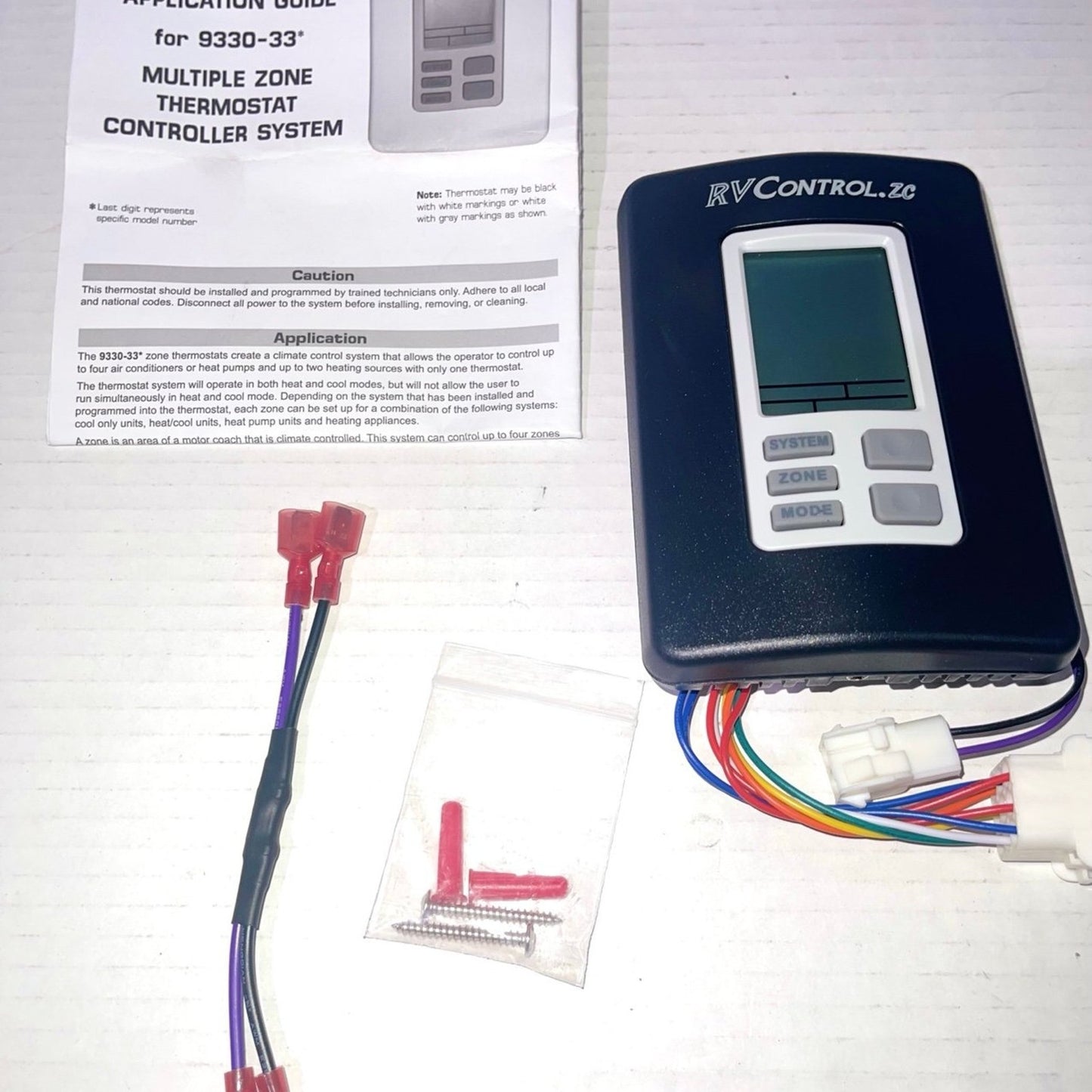 9330A3341 Digital Thermostat for Coleman Mach 9330-33 Series Multiple Zone RV Digital Thermostat,12V Wall Mount Thermostat for RV - Hot/Cool Temperature Control,