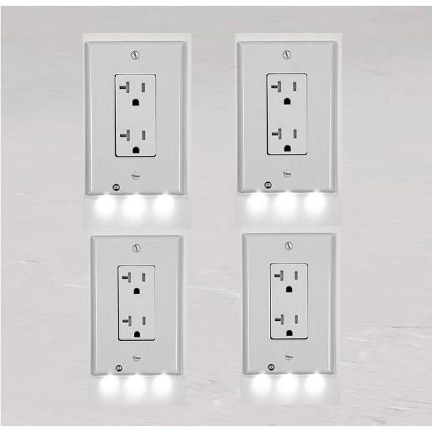 Decor LED Lighted - Night Light Wall Outlet Cover with LED lights No Wire or Battery Needed (Home)