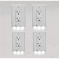 Decor LED Lighted - Night Light Wall Outlet Cover with LED lights No Wire or Battery Needed (Home)