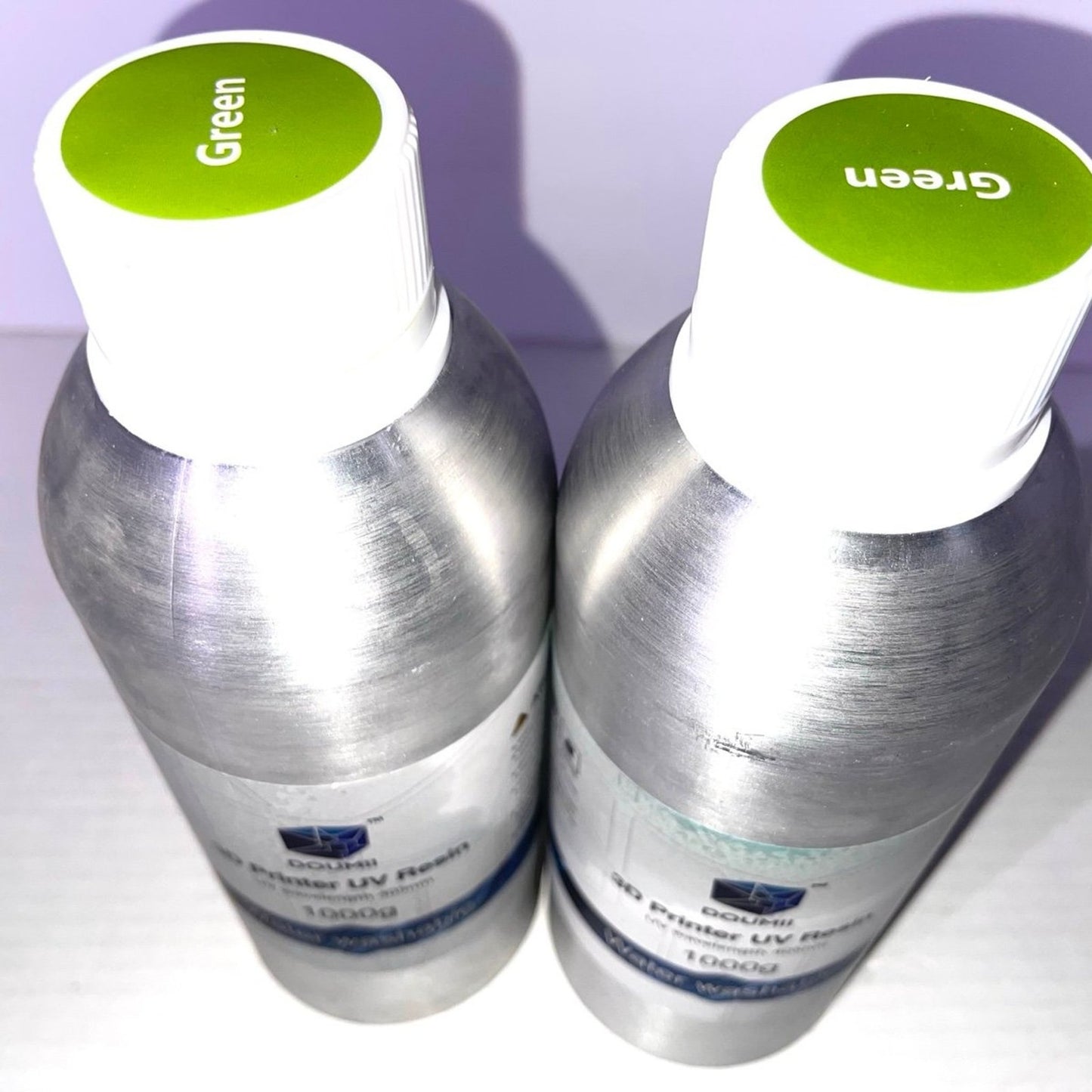 3D Resin Printing 2PK 1000G Water Washable 405nm UV Cured Green LCD DOUMII Print