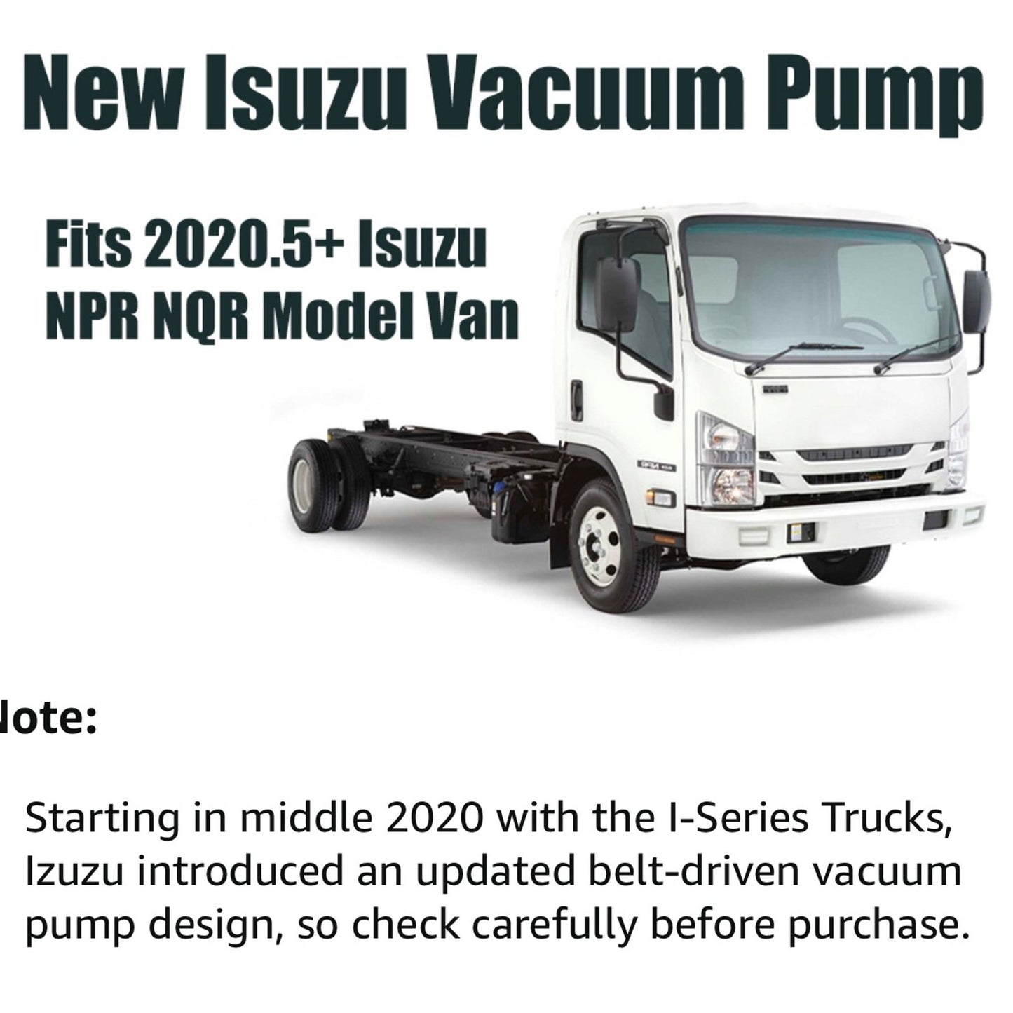 Vacuum Pump for 2020-2022 Isuzu NPR NQR N-Series 2020.5+ (i series) NPR Style Replaces 290KT00030 8975481860 97548186