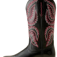 Ariat Women Cattle Caite Stretchfit Western Boot SZ 5.5B LEATHER BLK PINK COWGIRL