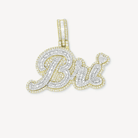 Custom Name Pendant 14K Gold Diamond Pendant Natural VS2 - SI1 GH Color