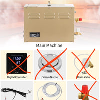 Commercial Self-Draining Steam Generator Shower System CGOLDENWALL 6KW Home Steam Bath Spa Generator 30 min to 12 Hours with Auto Drain 95-131℉ for