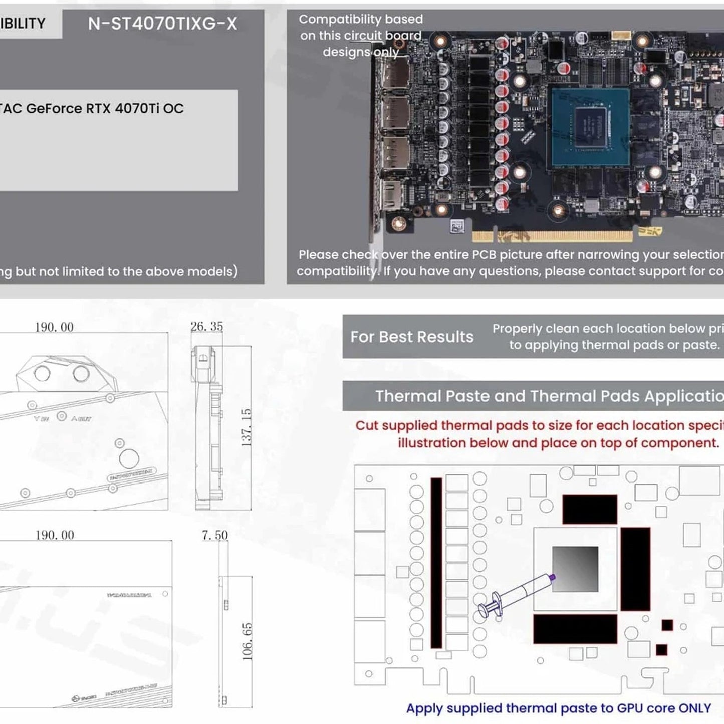 BYKSKI FULL COVERAGE GPU WATER BLOCK & BACKPLATE FOR ZOTAC GAMING GEFORCE 4070TI