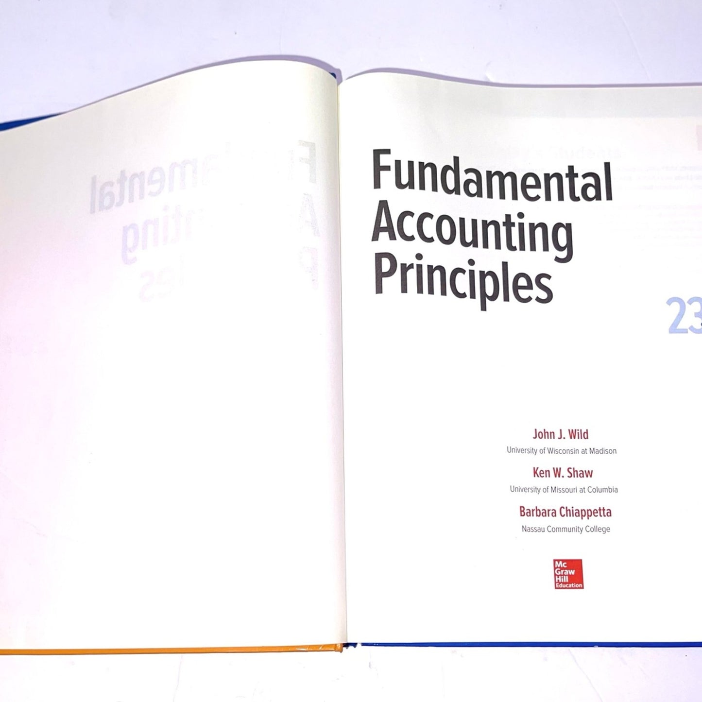 Fundamental Accounting Principles McGraw Hill 23rd Edition ISBN-13: 978-1259536359, ISBN-10: 1259536351 HARDCOVER TEXTBOOK