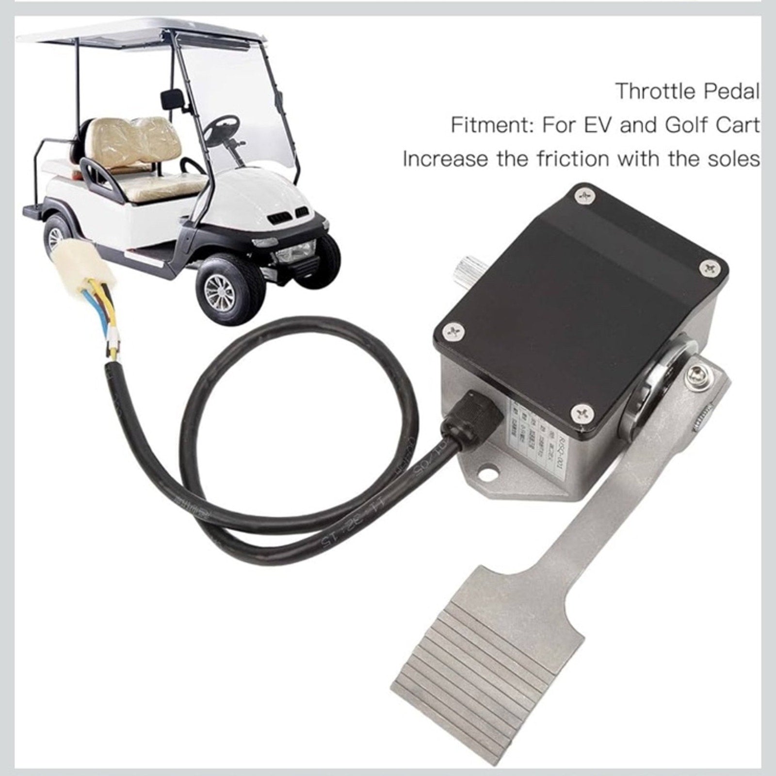 RJSQ 001 Metal Throttle Pedal 0 to 5V Accelerator Throttle Pedal Replacement for EV Cart