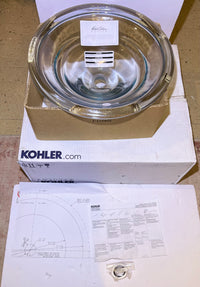 KOHLER Spun Glass Vessels Above Counter Glass Lavatory Sink-Ice New Open Box 2276-B11 17-1/2"
