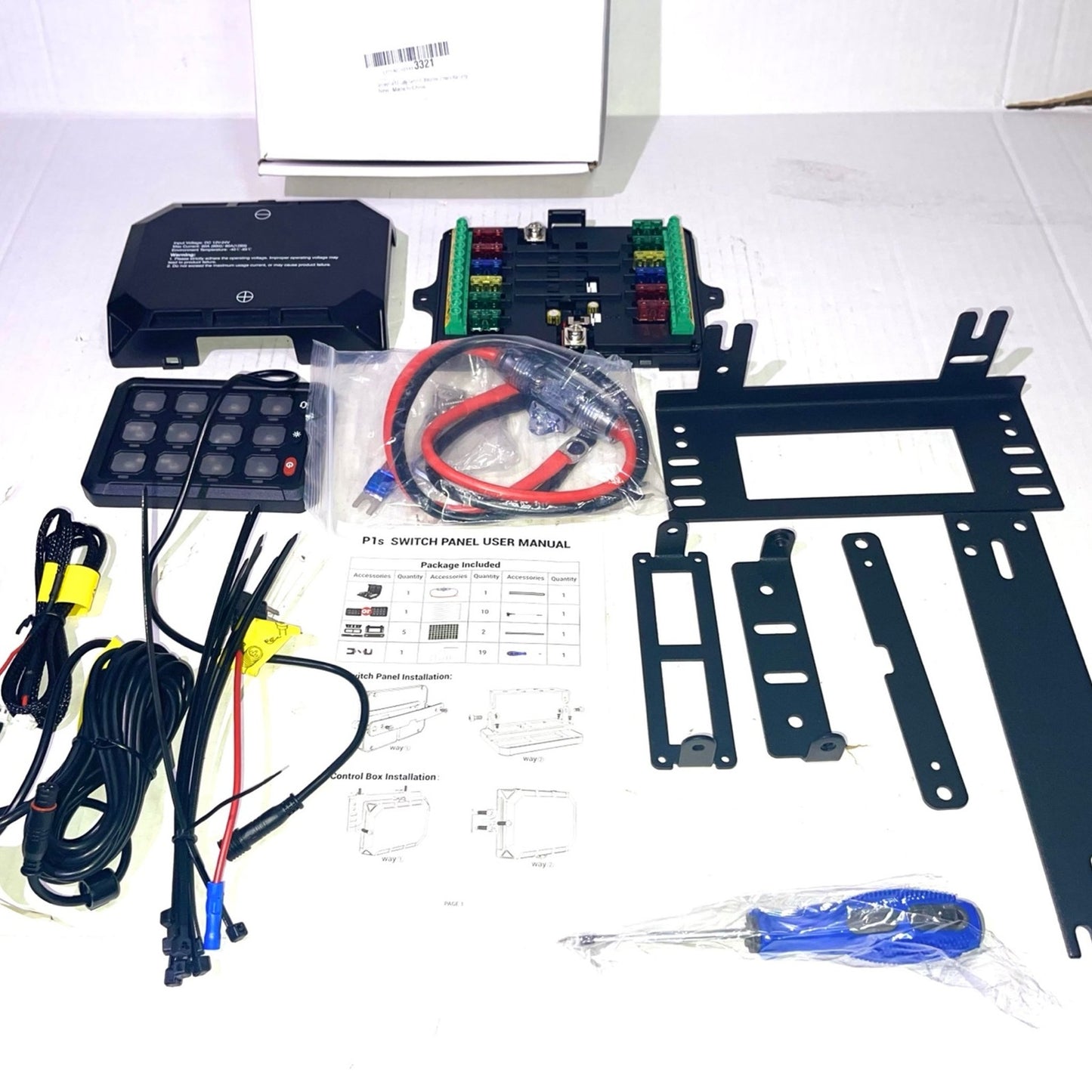 Truck Marine RGB 12 Gang Switch Panel IP65 LED Circuit Control Relay System with Remote Control S DC 12V 24V Panel Control System Versatile Be on The and More Wide Vehicles