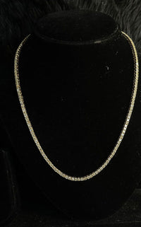 Natural Diamond Tennis Chain 18" 14K Yellow Gold 11.09 CT  0.05 Stone VS2 - SI1