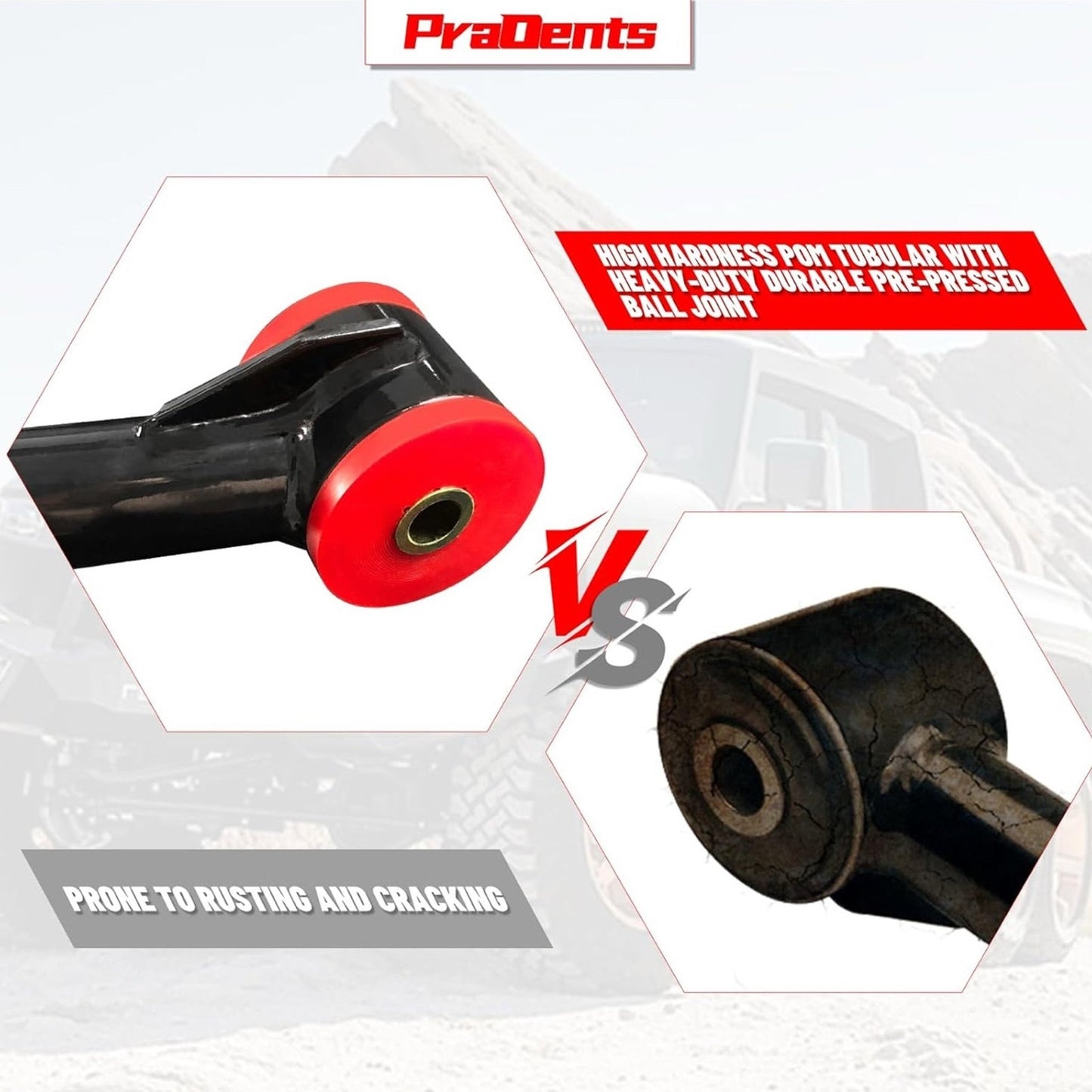 Front Upper Control Arms for 2003-2024 Toyota 4Runner, 2007-2014 FJ Cruiser, 2003-2009 Lexus GX470, 2010-2023 Lexus GX460, 2-4" Lift Tubular Control Arm, Replacement OEM Suspension Arms