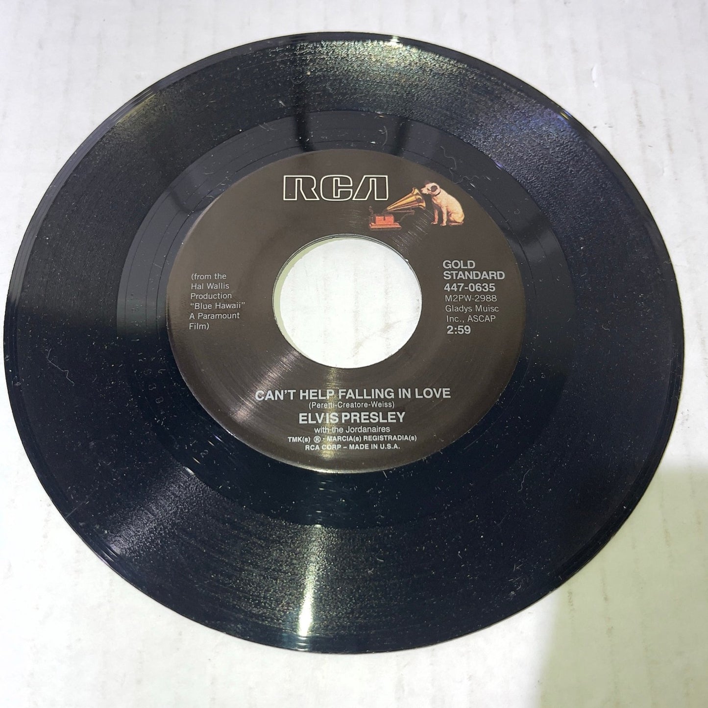 Elvis Presley - Cant Help Falling [Vinyl] 7" ‎Legacy Recordings 	‎1968