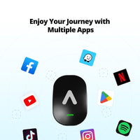 AD6 Wired CarPlay to Wireless CarPlay/Wireless Android Auto Adapter, Wireless Android Support OBD, Intelligent AI Voice Dongle with GPS Tracking, AI Box with Bluetooth, 4GB+64GB