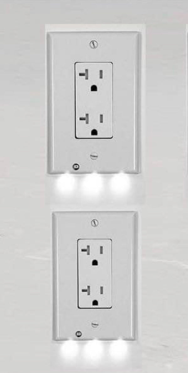 Decor LED Lighted - Night Light Wall Outlet Cover with LED lights No Wire or Battery Needed (Home)