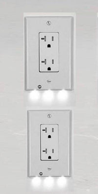 Decor LED Lighted - Night Light Wall Outlet Cover with LED lights No Wire or Battery Needed (Home)