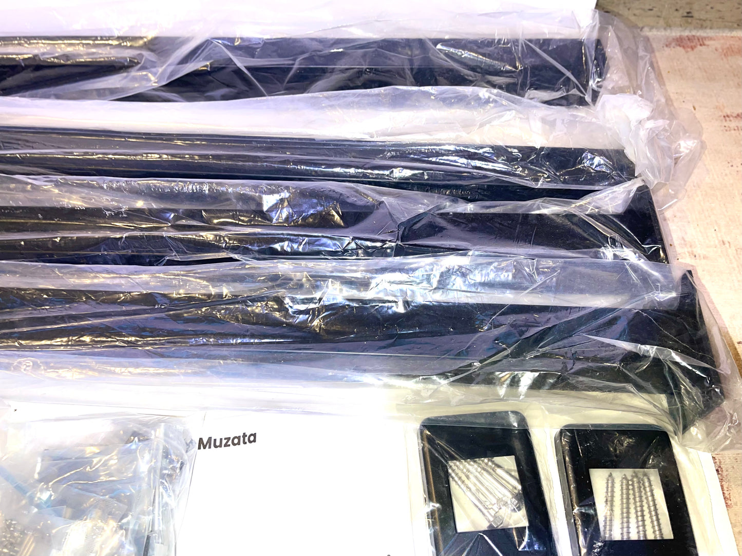 Muzata 15-20FT Modular Black Cable Railing Kit 36” 4 Level Post Kit Complete Set Cable Railing System For Decks Length Adjustable Easy DIY With Paper User Guide (No Handrail) RWS2 BH4S