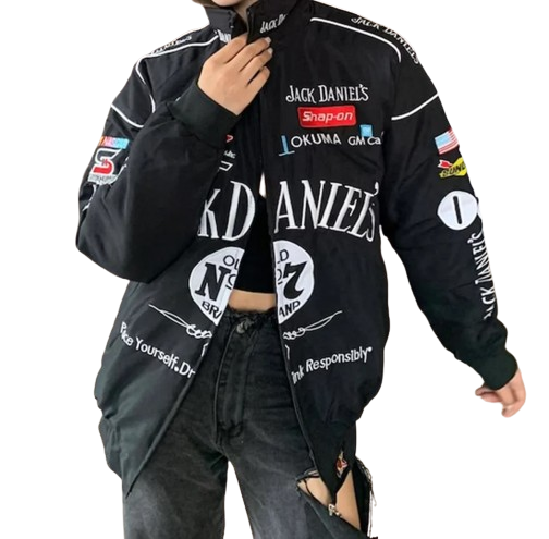 Vintage NASCAR No.7 Black & White Jacket (Unisex)