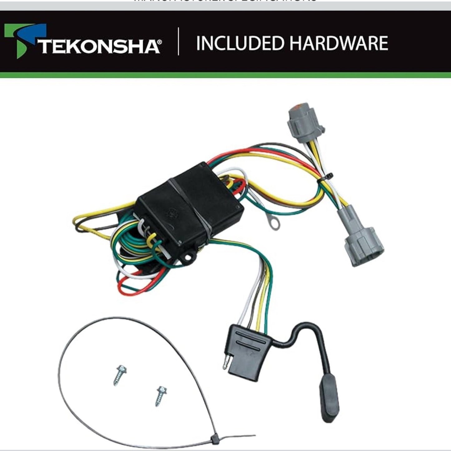 TEKONSHA 118362 T-One T-Connector Custom Harness, 4-Way Flat, w/Converter