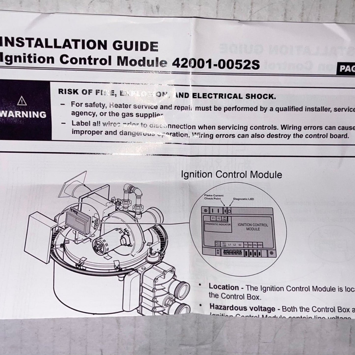 42001-0052S Igniter Control Module Replacement Parts Kit Fit for MasterTemp & Sta-Rite Max-E-Therm Swimming Pool and Spa Heater Electrical Systems