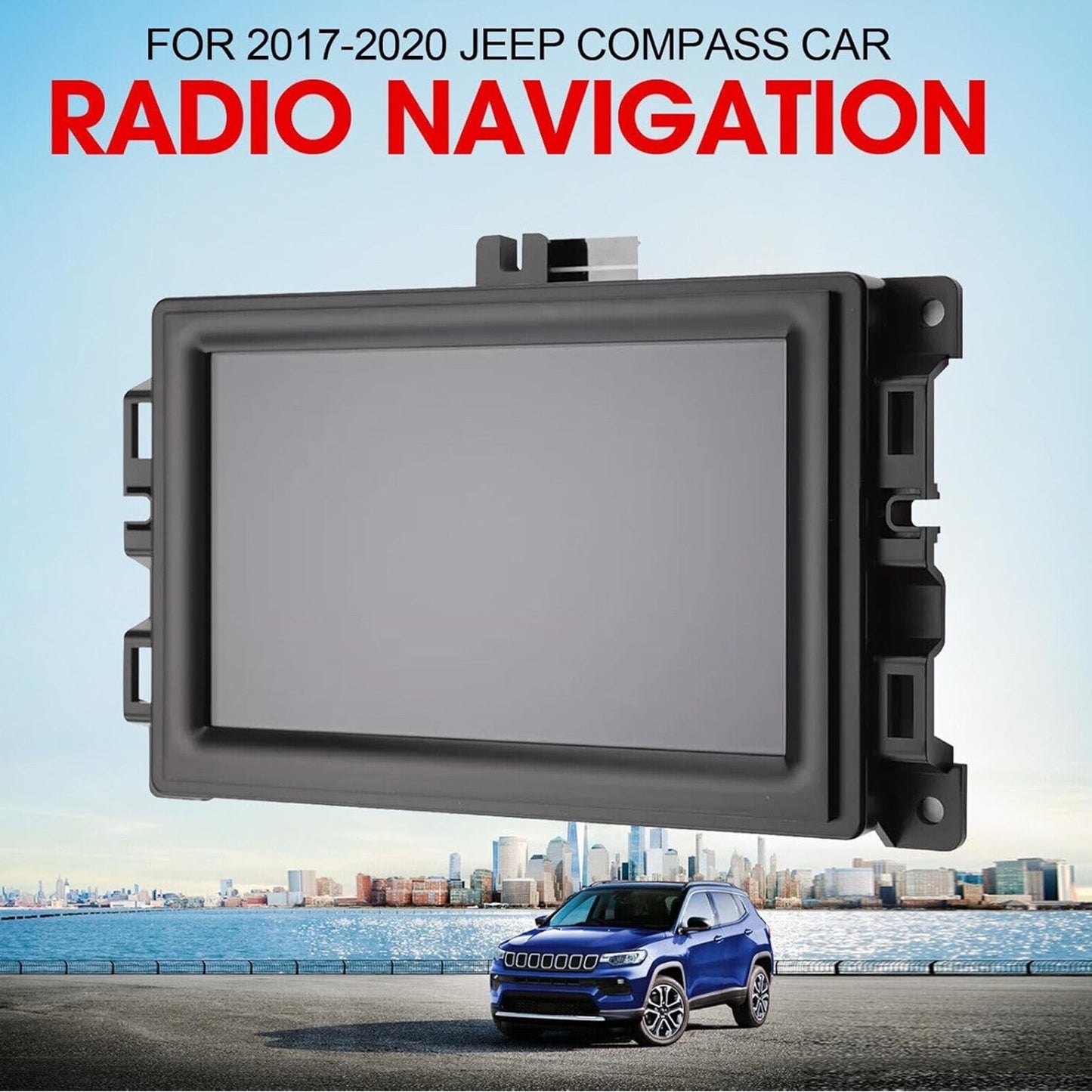 7" LCD Touch Screen w/ Frame For 2017-2020 Jeep Compass Radio Navigation Replace