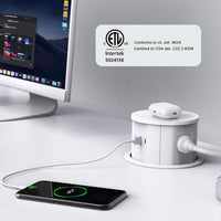 20 Amp Pop Up Countertop Outlet w/ 15W Wireless Charger,Max 65W Power Delivery,4