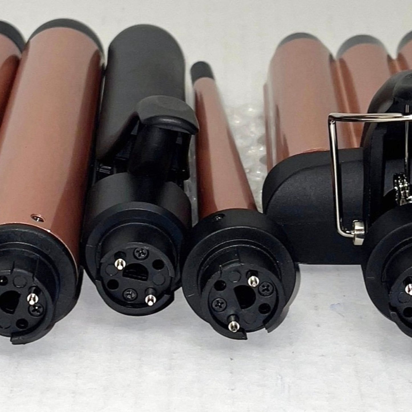 5-in-1 Ceramic Curling Iron Set 3 Barrels Flat Iron & Crimper Fast Heat 2 Temps Glove & Clip