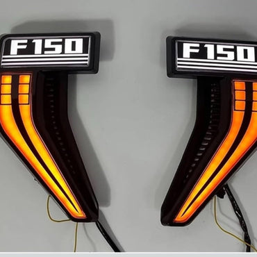 LED Side Fender Marker Light Dynamic Turn Signal for Ford F150 Raptor 2021-2025